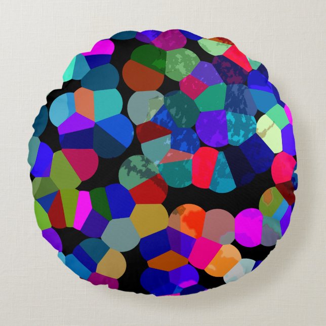 Coussins Ronds Colorful Vibrant Pattern (Devant)