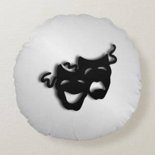 Coussins Ronds Comédie Tragédie Masques Théâtres Argent