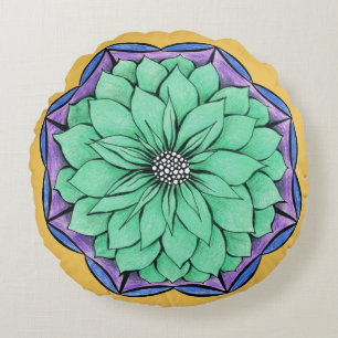 Coussins Ronds Conception BLEUE de POINSETTIA