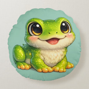 Coussins Ronds Conception d'animal Kawaii de grenouille mignonne 