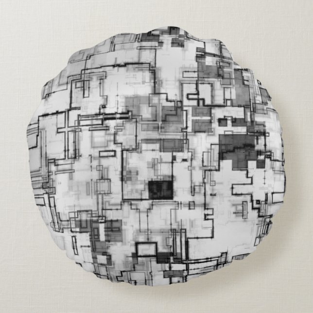 Coussins Ronds Conception de circuits urbains numériques (Dos)