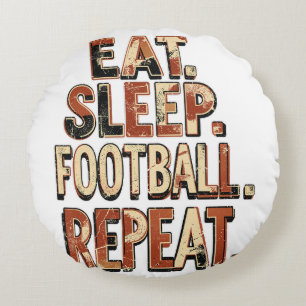 Coussins Ronds Conception de fan de football vintage   Graphique 