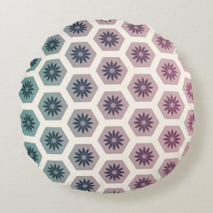 Coussins Ronds Conception de motifs floraux géométriques - Pop Ar