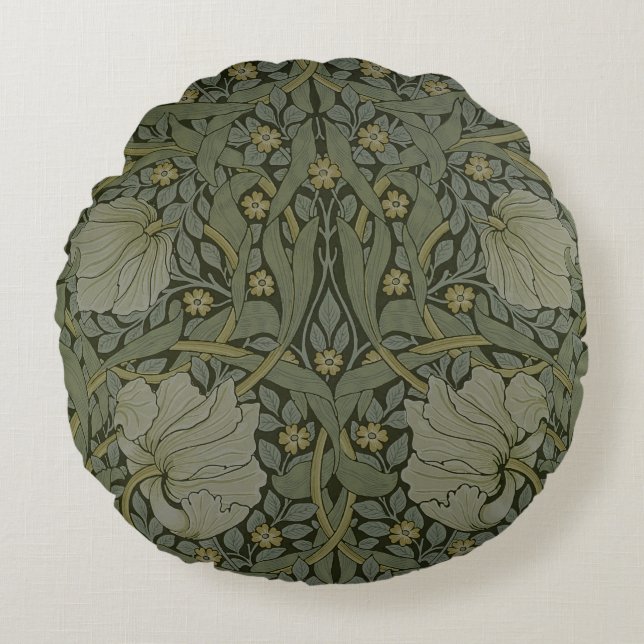 Coussins Ronds Conception de papier peint de "mouron", 1876 2 (Devant)