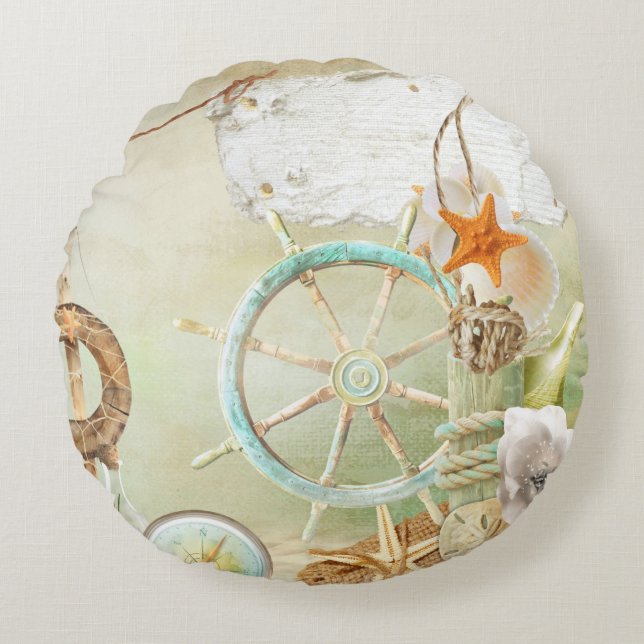 Coussins Ronds Conception de série nautique 2 (Devant)