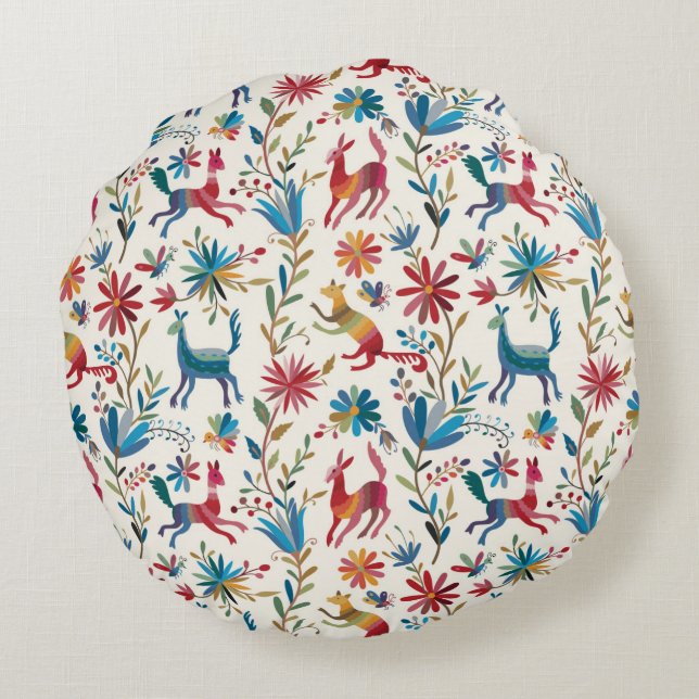 Coussins Ronds Conception inspirée d'Otomi (Dos)