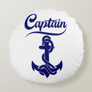 Coussins Ronds Conception nautique d'ancre de voilier capitaine