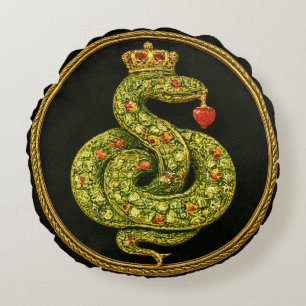Coussins Ronds Conception serpentine Tudor élisabéthaine ornée de