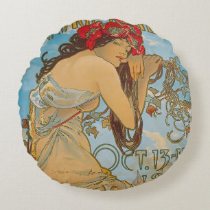 Coussins Ronds Concessionnaires de transport par Alphonse Mucha (