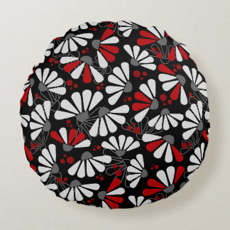 Coussins Ronds Confetti de confleur en noir
