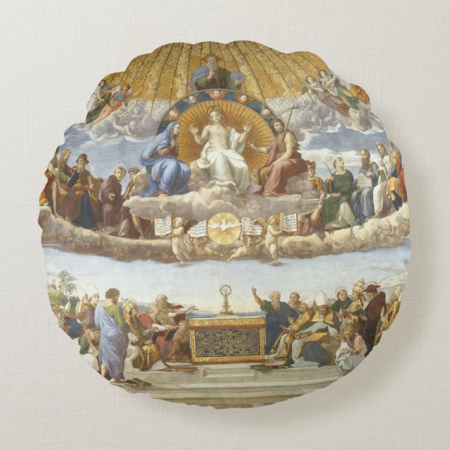 Coussins Ronds Conflit du Saint Sacrement, Raphael Sanzio (Devant)