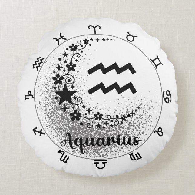 Coussins Ronds Confort : Embrassez votre Aquarius Intérieur (Devant)
