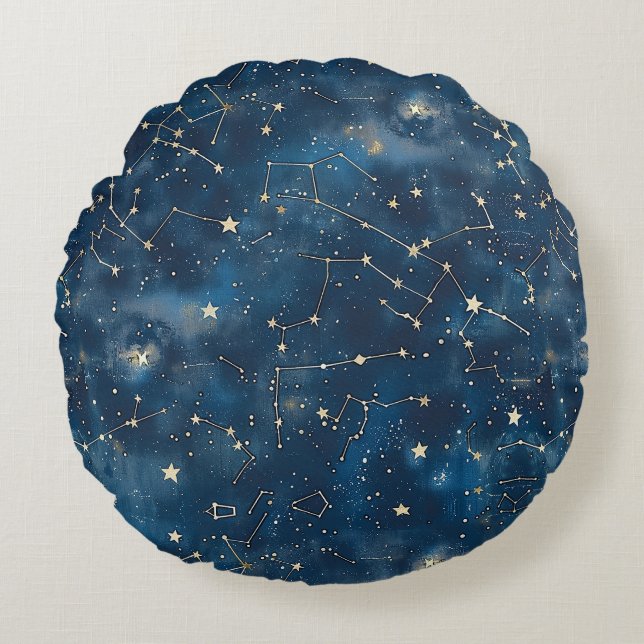 Coussins Ronds Constellation céleste - Nuit étoilée (6) (Devant)