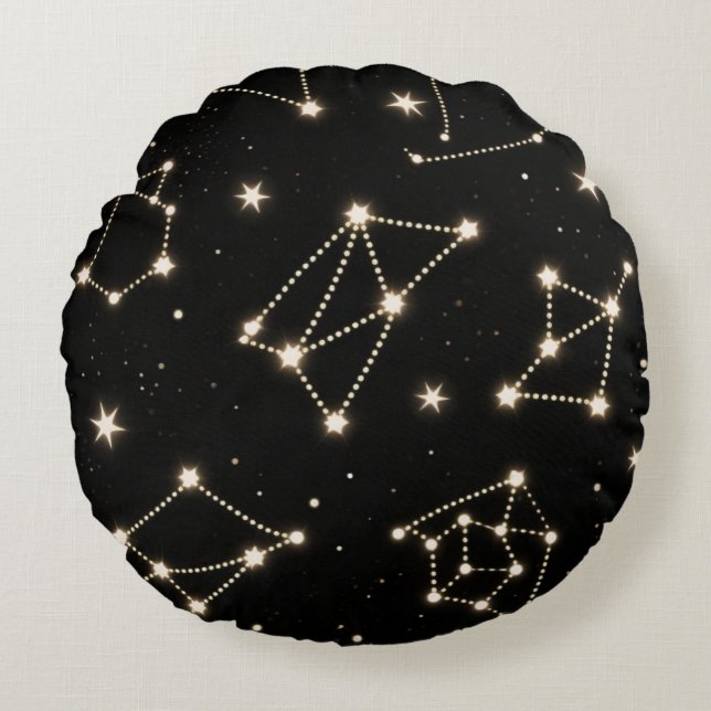 Coussins Ronds Constellations Zodiac Motif lancer oreiller (Devant)