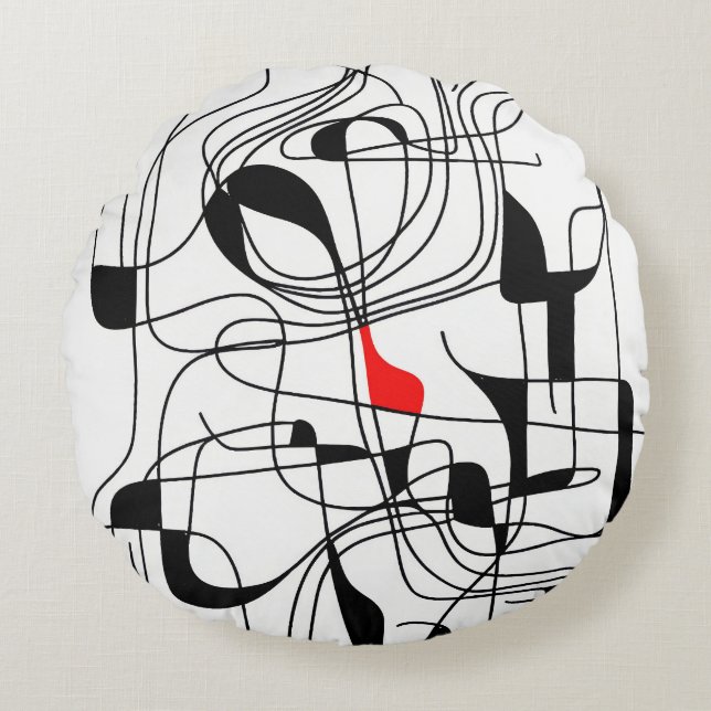 Coussins Ronds Contemporary Linear Design (Devant)