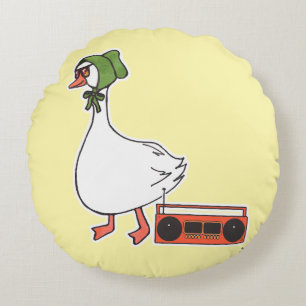 Coussins Ronds Cool 80s Bonnet Drôle de cuisine Goose Cartoon