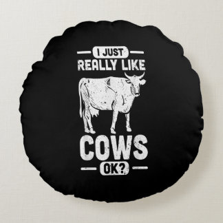 Coussins Ronds Cool Cow Animal Idea | Funny Cow Lover