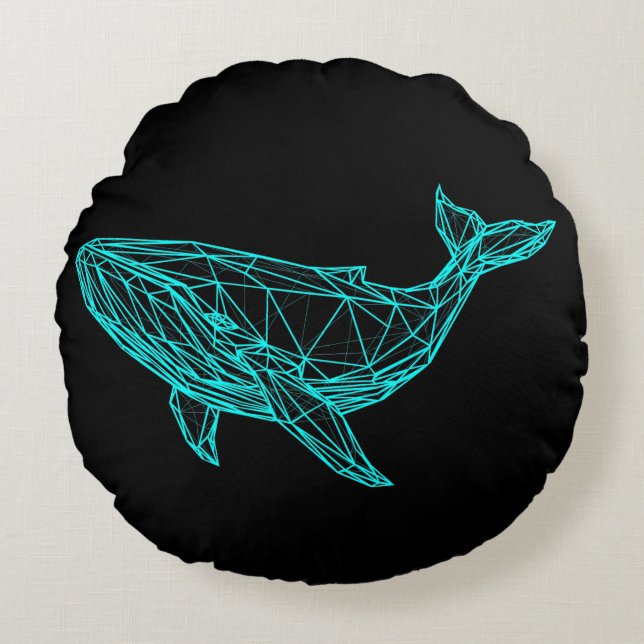 Coussins Ronds Cool Gamer Whale Throw Pillow (Devant)
