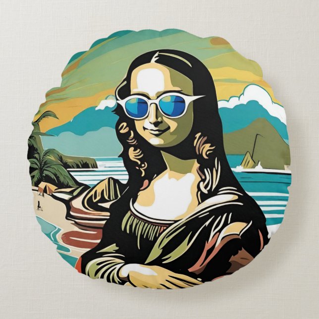 Coussins Ronds Cool Mona Lisa (Devant)