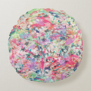 Coussins Ronds Cool tendance aquarelle éclaboussures art abstrai