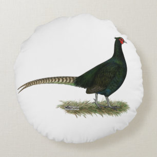 Coussins Ronds Coq noir de faisan
