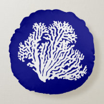Corail côtier de bleu marine et blanc de décor