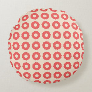 Coussins Ronds Coraliana Coral et blanc