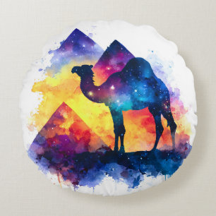 Coussins Ronds Cosmic Starry Nuit Camel égyptien Paysage