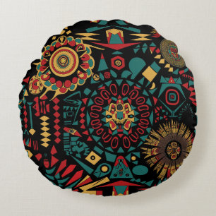 Coussins Ronds Cosy Turquoise "Motifs inspirés du patrimoine" Cus