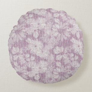 Coussins Ronds Cottage Campagnard Velouté Lilas Daisy