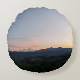 Coussins Ronds Coucher de soleil sur les Carpates – Photographie