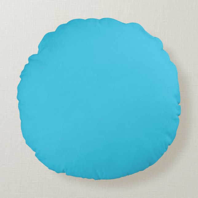 Coussins Ronds Couleur bleu turquoise (Devant)