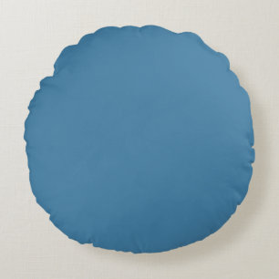Coussins Ronds Couleur de blanc uni bleu acier