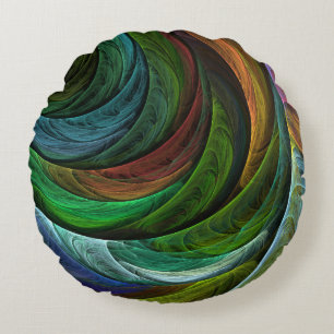 Coussins Ronds Couleur Gloire Moderne Art Abstrait Motif Élégant