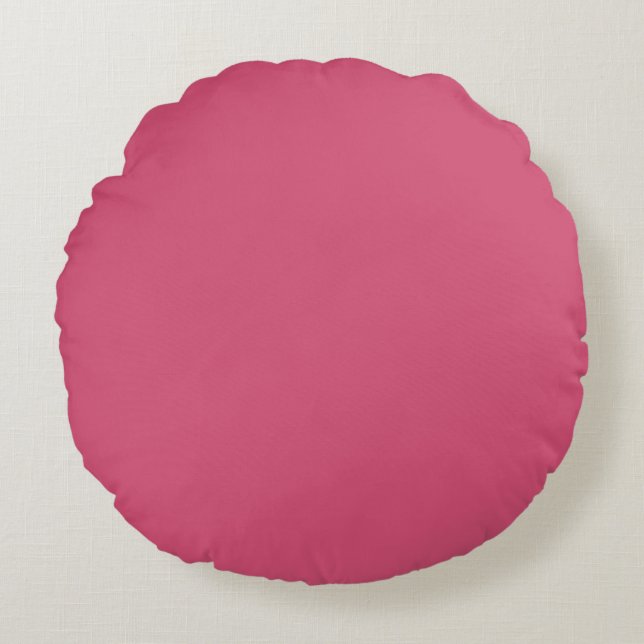 Coussins Ronds Couleur rose moyenne profonde solide (Devant)
