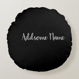 Coussins Ronds Couleur Solide Noir Noir Moderne