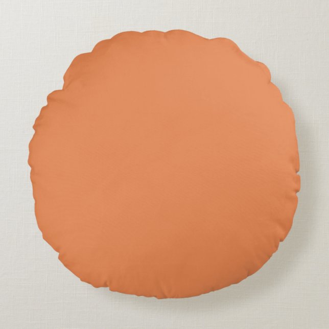 Coussins Ronds Couleur solide rose corail prête à customiser (Devant)