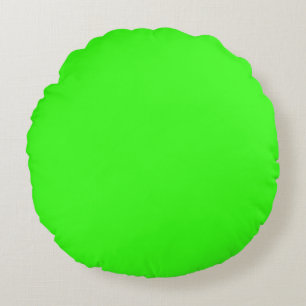 Coussins Ronds Couleur solide verte néon