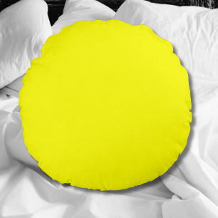 Coussins Ronds Couleur uni jaune néon   Classique