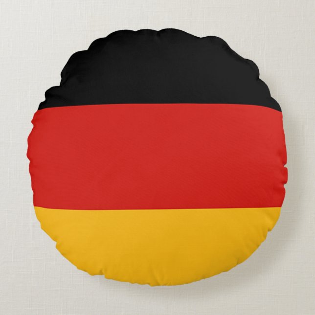 Coussins Ronds COULEURS DE DRAPEAU ALLEMANDE + vos idées (Devant)