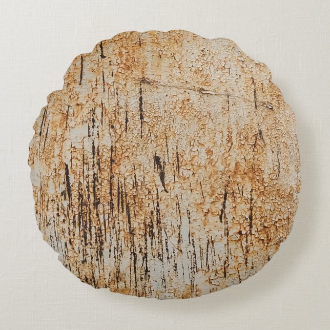 Coussins Ronds Couleurs rustiques entrelacées dans une texture mé (Devant)