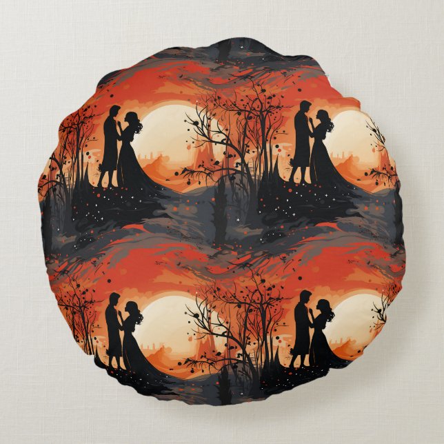 Coussins Ronds Couple amoureux  (Dos)