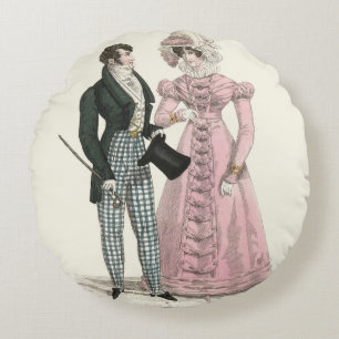 Coussins Ronds Couple Mariage Antique 1823 Homme Femme Mode