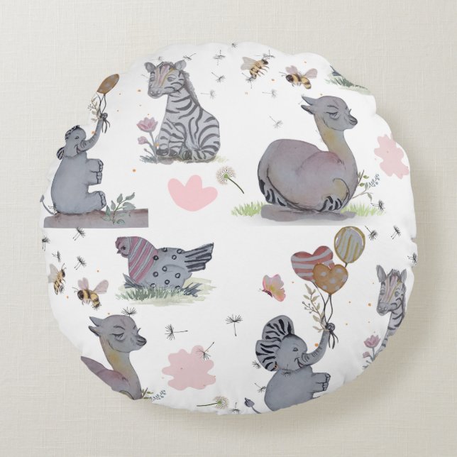 Coussins Ronds Couverture "Eleze Elephant & Polka Hen" Boganhues (Devant)