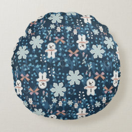 Coussins Ronds Cozy Whimsical Holiday Throw Pillow