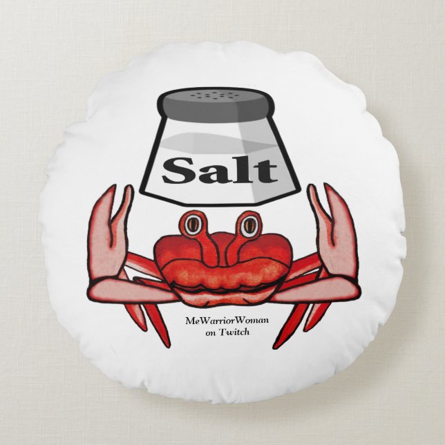 Coussins Ronds Crabe salé, MeWarriorWoman sur Twitch (Devant)