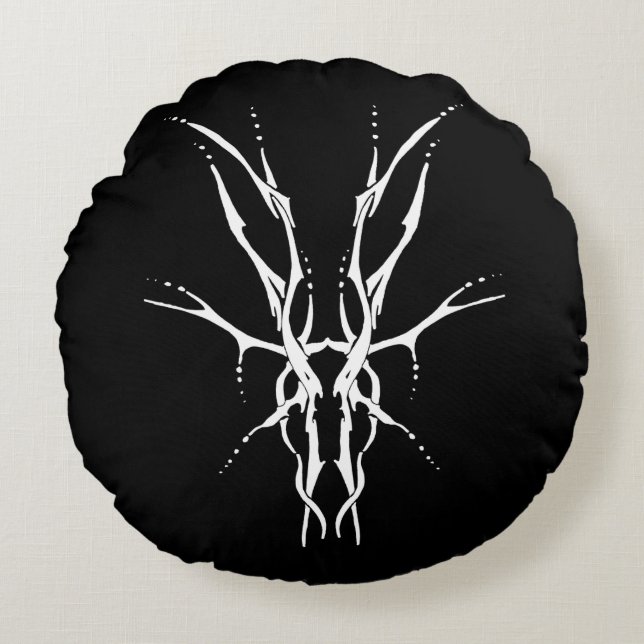 Coussins Ronds Crâne de cerf conception Tribal pour chasseurs de  (Devant)