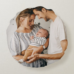 Coussins Ronds Créez Votre Propre Photo Custom Pic Deux Photos