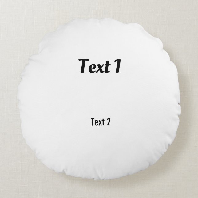 Coussins Ronds Créez votre propre texte poufs souples Brossé Poly (Devant)