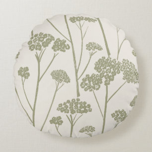 Coussins Ronds Crème de lin Silence de Prairie Olive poussiéreuse